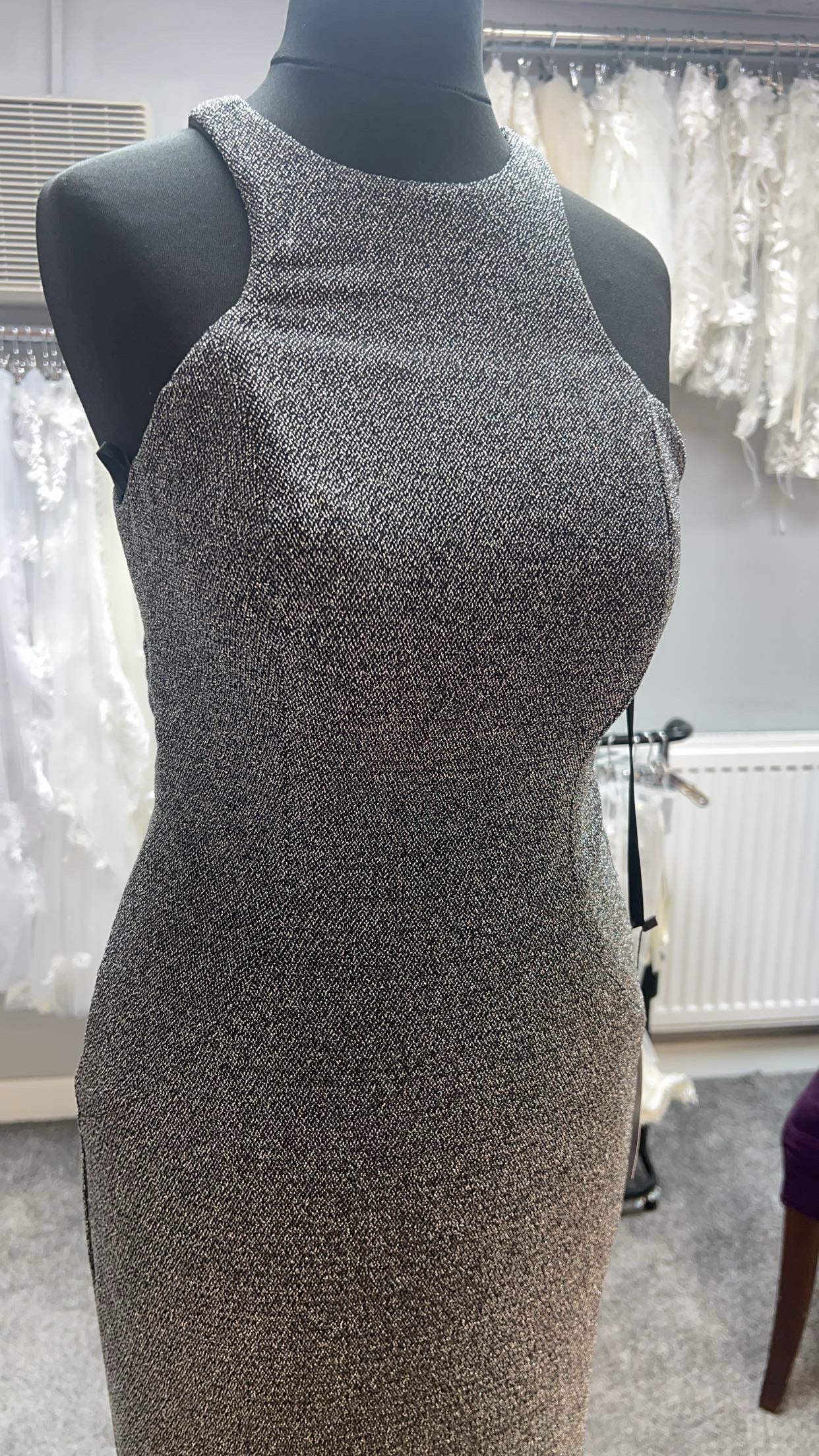 Black glitter Prom Dress by La femme