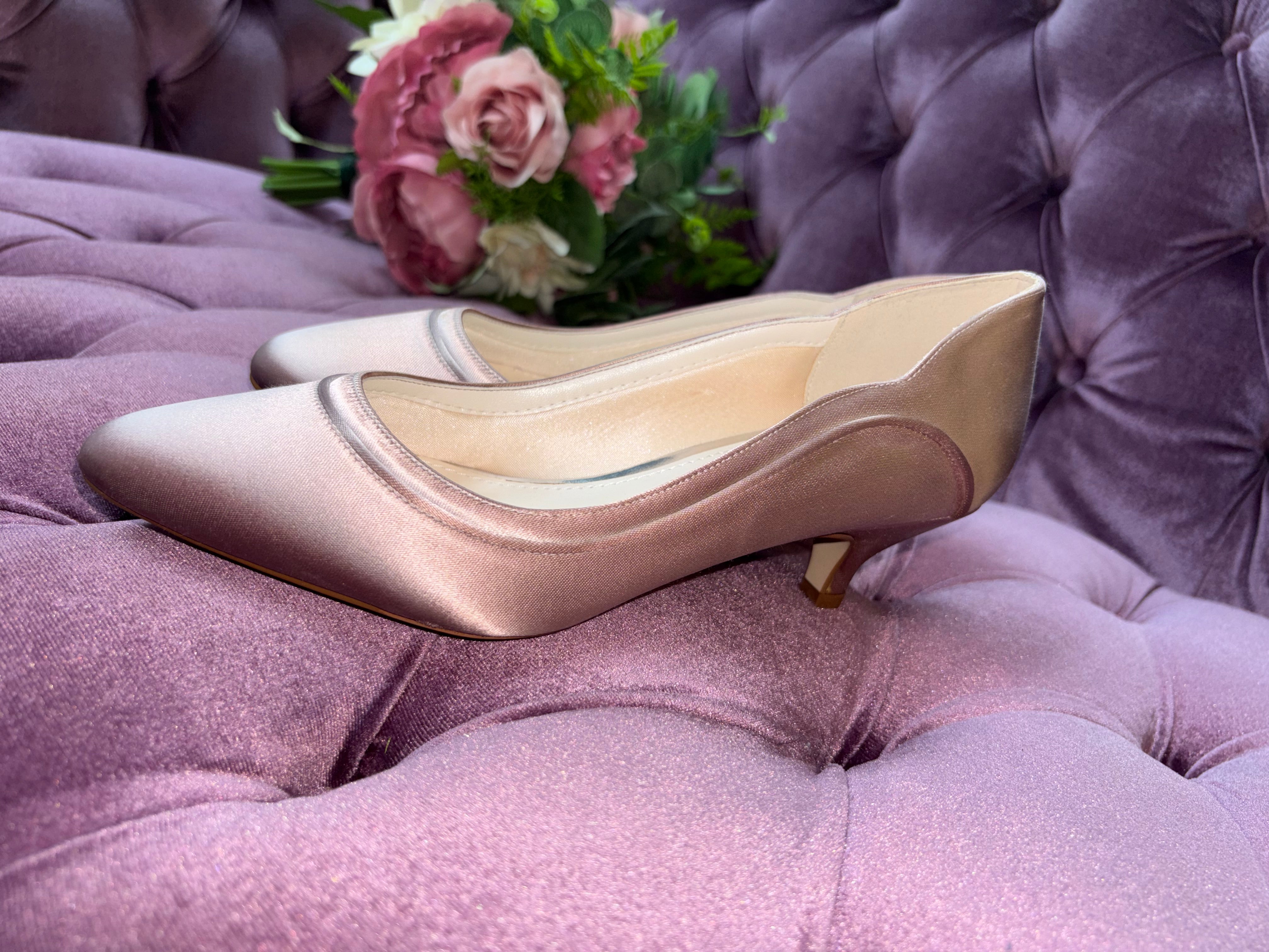 Rainbow Club 'Hollie' Ivory Satin Low Heels