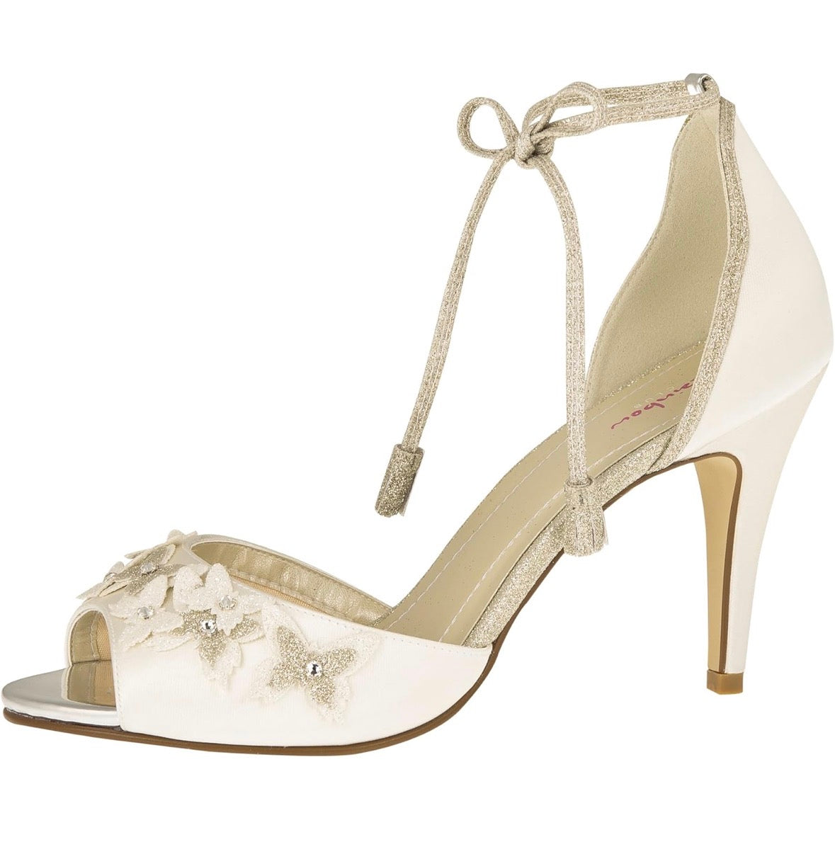 Rainbow Club 'Zarah' Ivory Satin Wedding Sandals