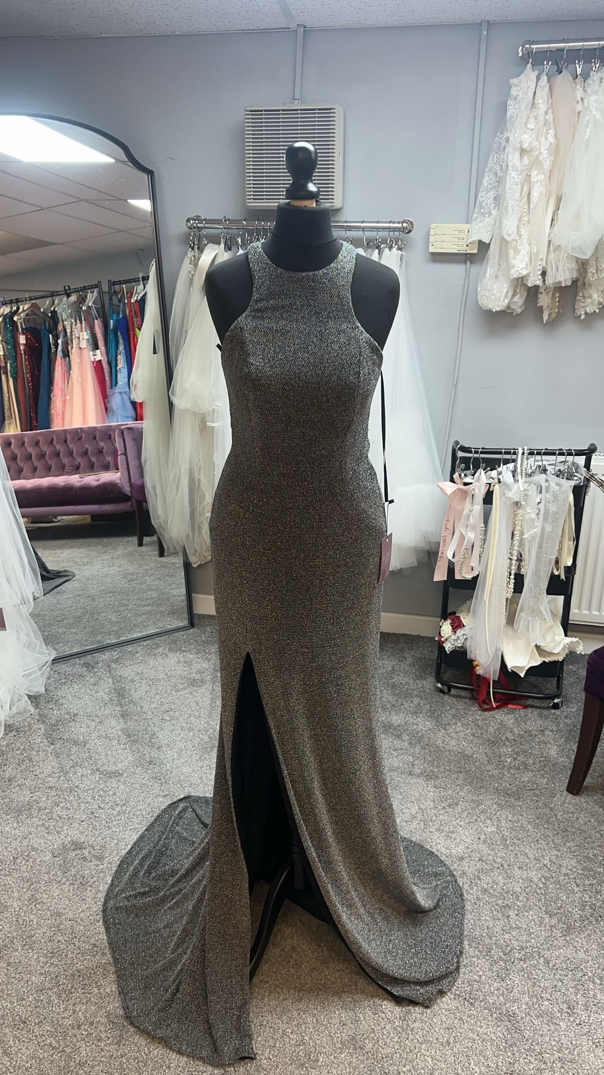 Black glitter Prom Dress by La femme