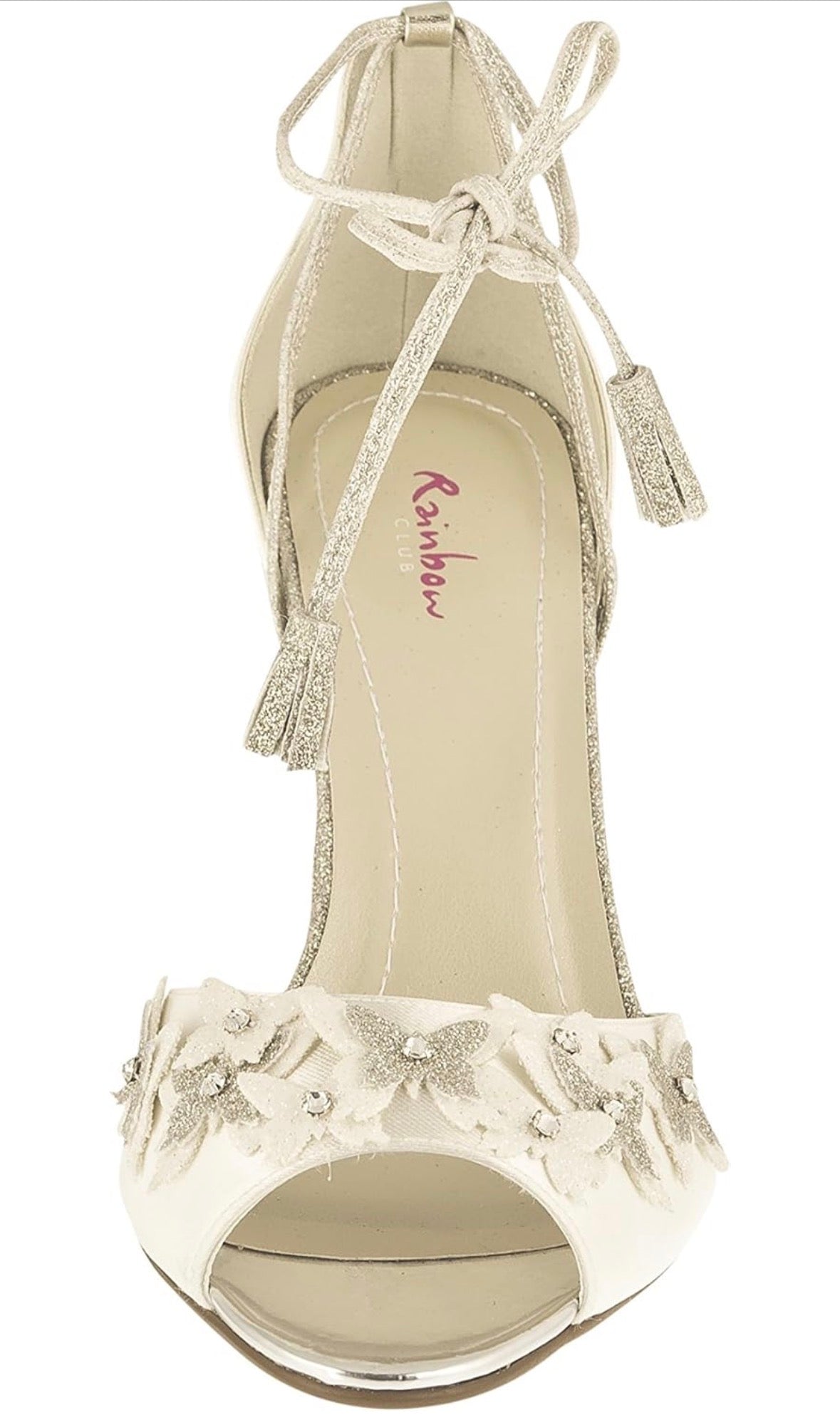 Rainbow Club 'Zarah' Ivory Satin Wedding Sandals