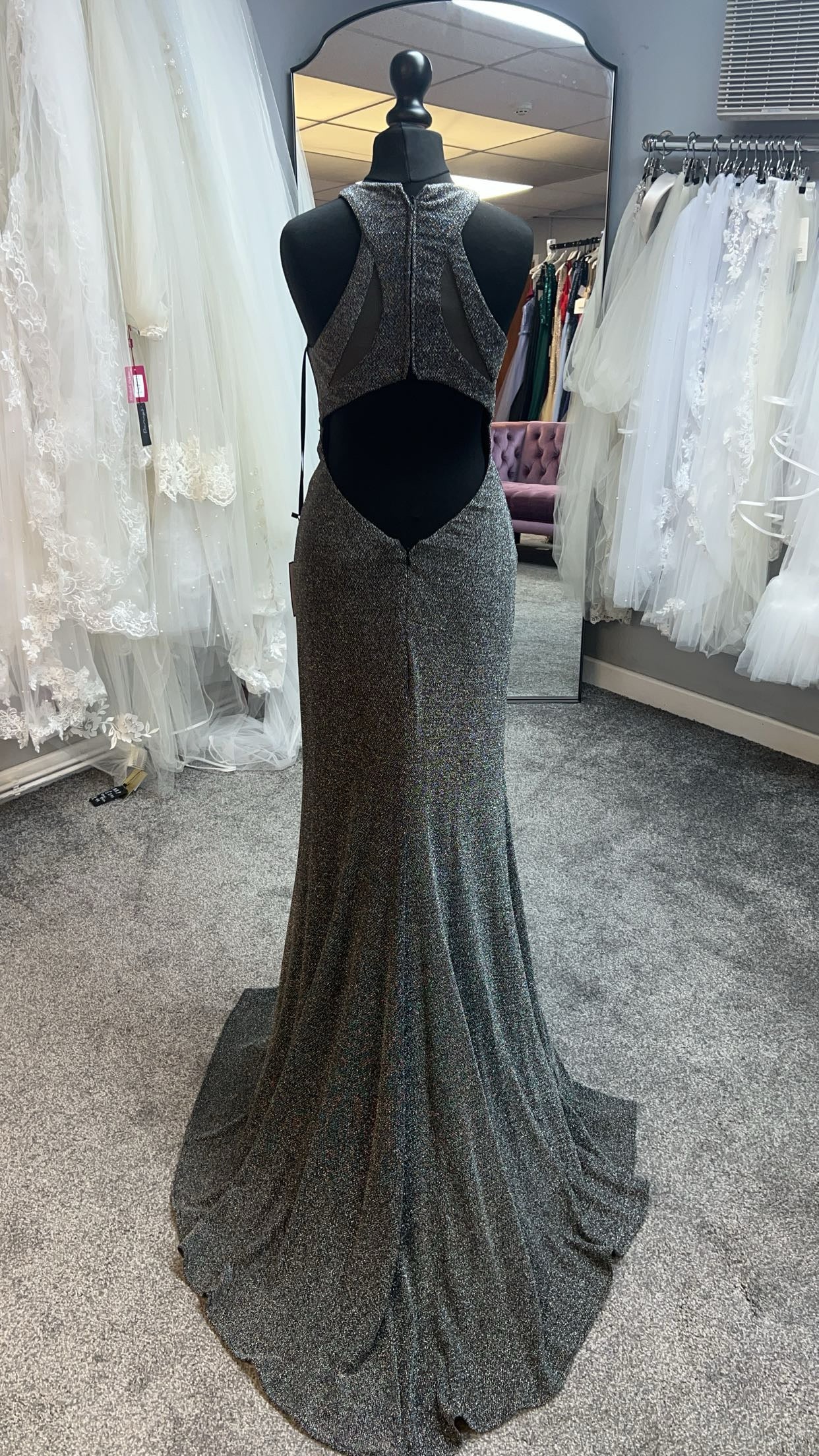 Black glitter Prom Dress by La femme