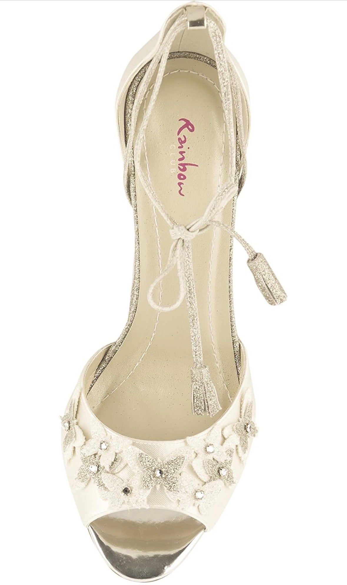 Rainbow Club 'Zarah' Ivory Satin Wedding Sandals