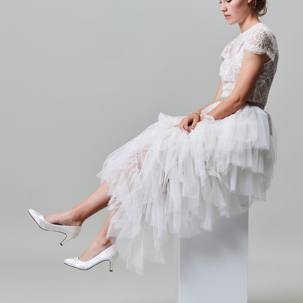 Rainbow Club 'Lexi' Ivory Satin Wedding Court Shoes